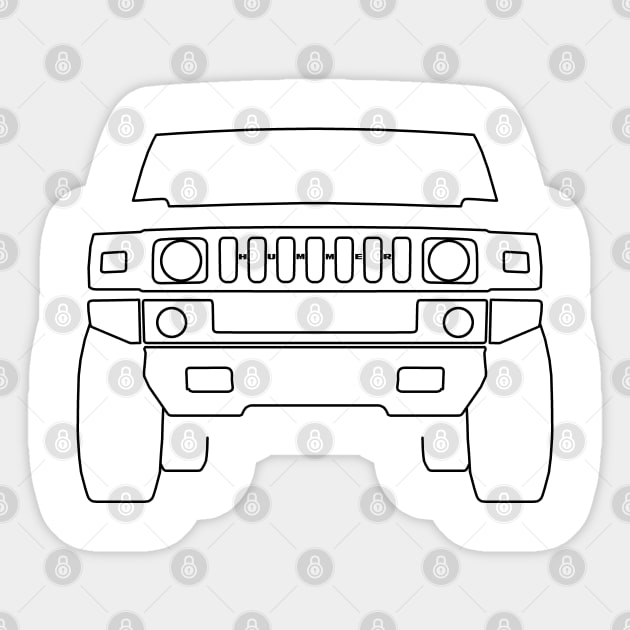 Hummer H2 outline graphic (black) Sticker by soitwouldseem